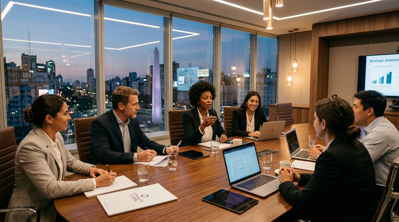 Reunión de equipo consultor Crossroadsint en Buenos Aires